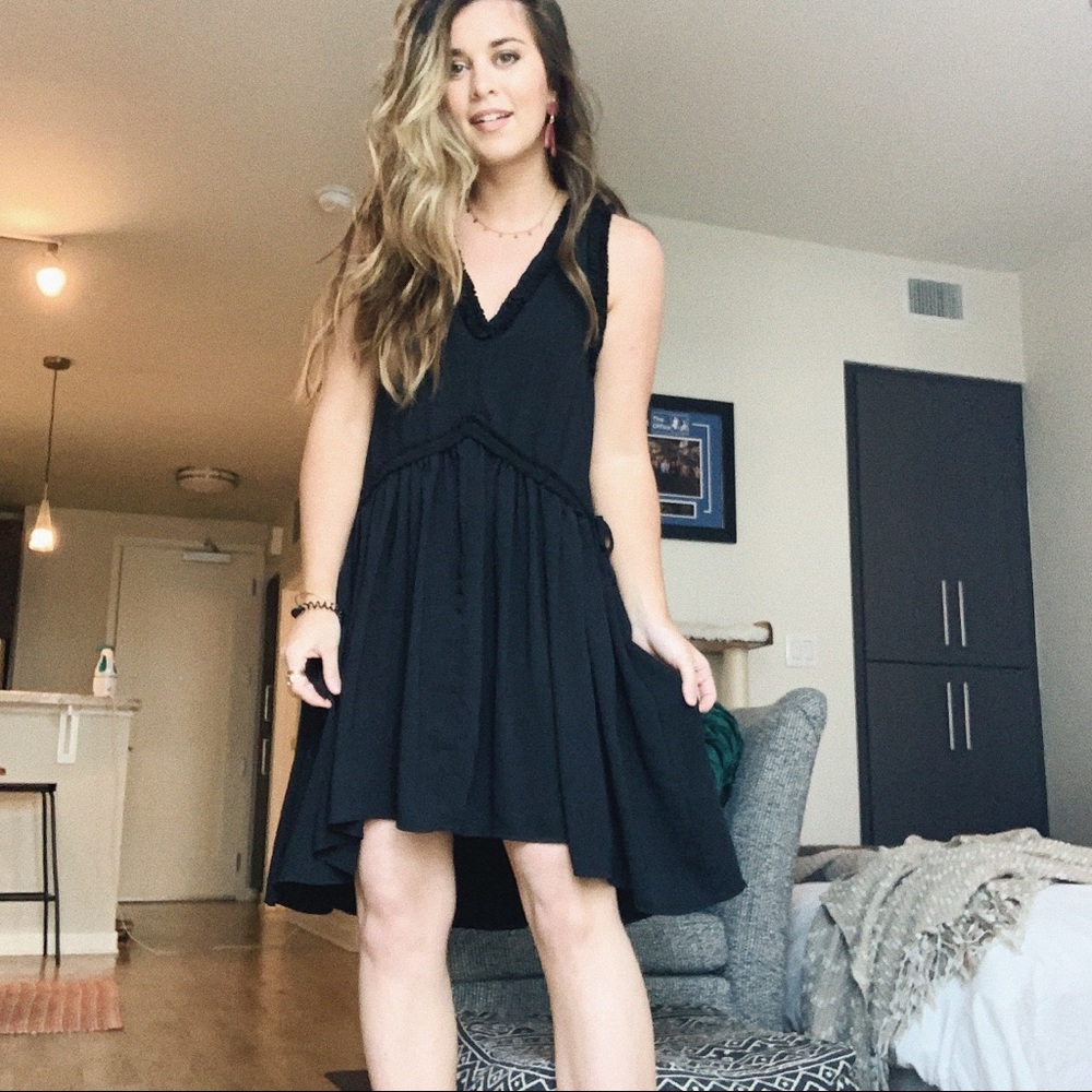Black Flowy Lightweight Dress, Great for summer!